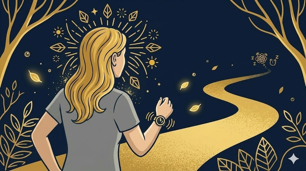 Illustration of movement on a nature trail